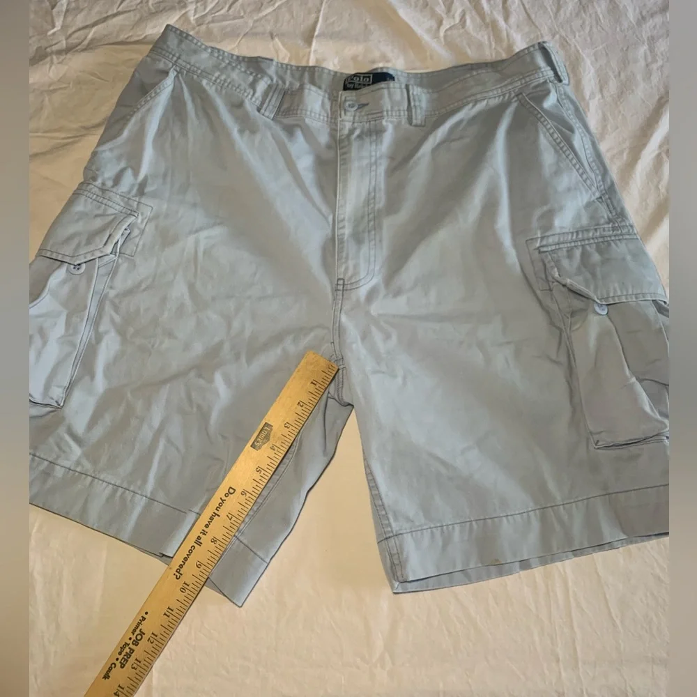 Vintage 90s Ralph Lauren Faded Cargo Shorts Blue EUC‎